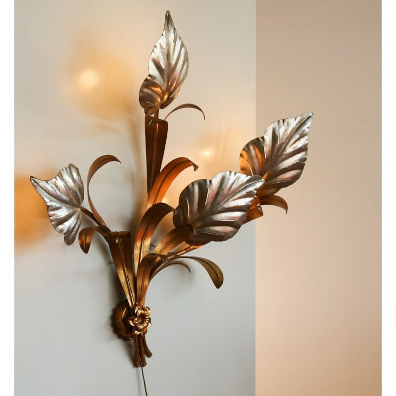 Large leaf wall light - 1970s