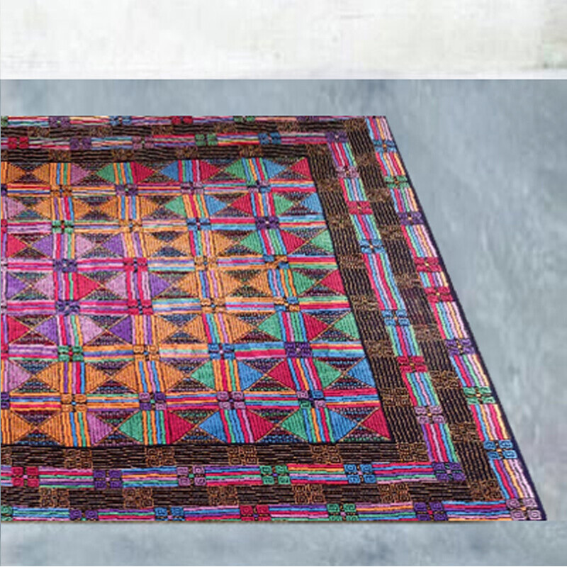 Vintage geometric Italian woolen rug by Missoni for T and J Vestor, 1980s