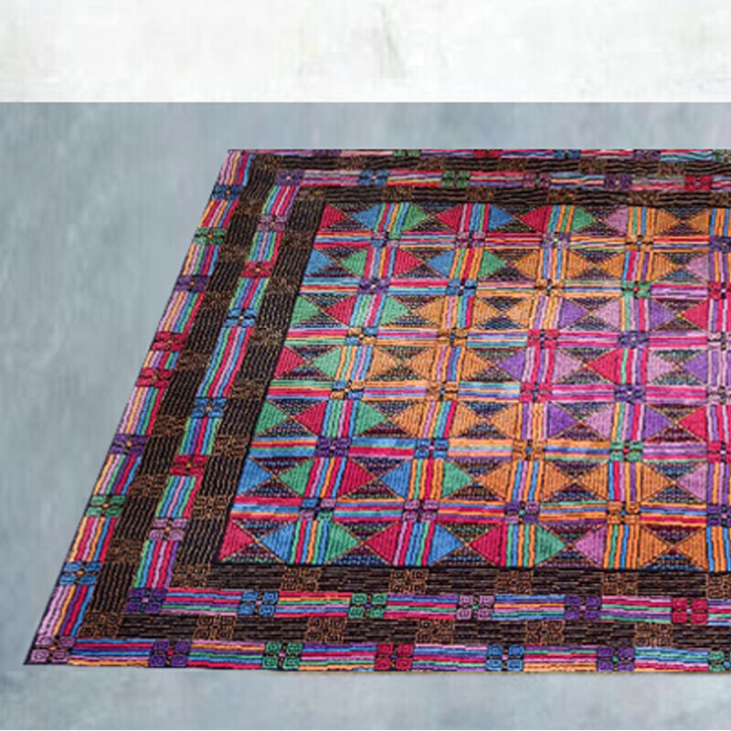 Vintage geometric Italian woolen rug by Missoni for T and J Vestor, 1980s