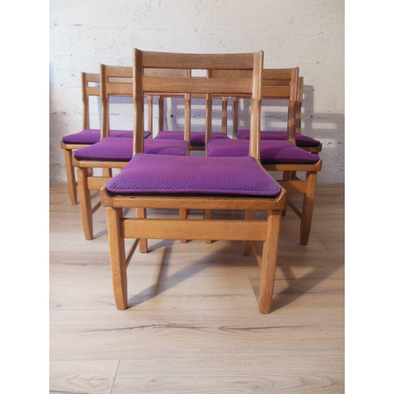 Suite of 6 "Raphaël" chairs, GUILLERME and CHAMBRON - 1960s