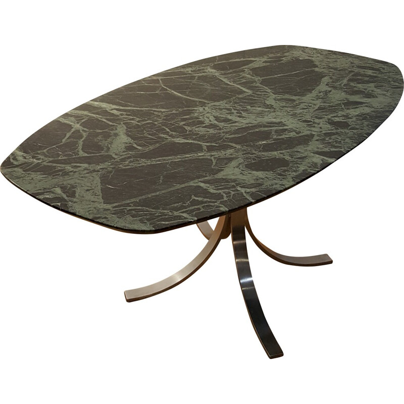 Dining table in green marble - 1970s