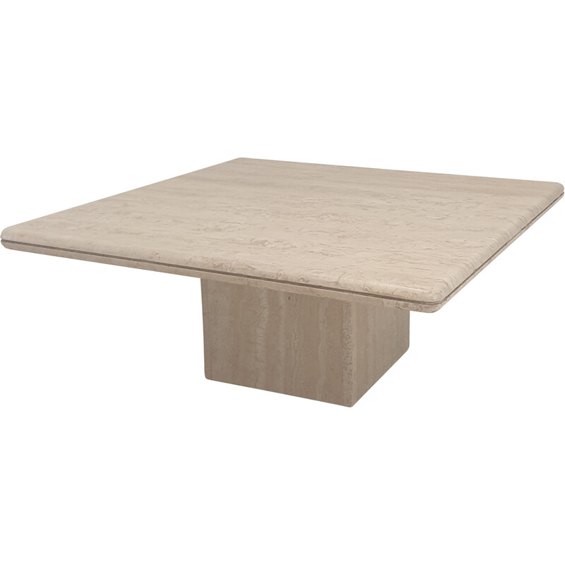 Italian vintage travertine coffee table, 1980s