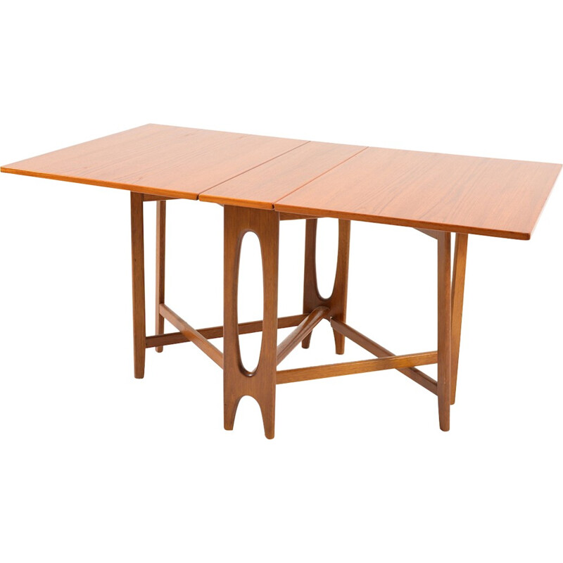 Bruine teakhouten eettafel van Bendt Winge - 1950