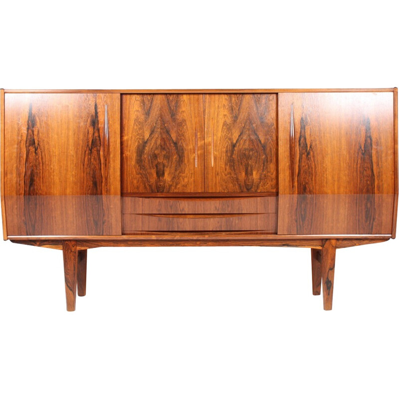 Brown sideboard in rosewood with mini-bar - 1950s