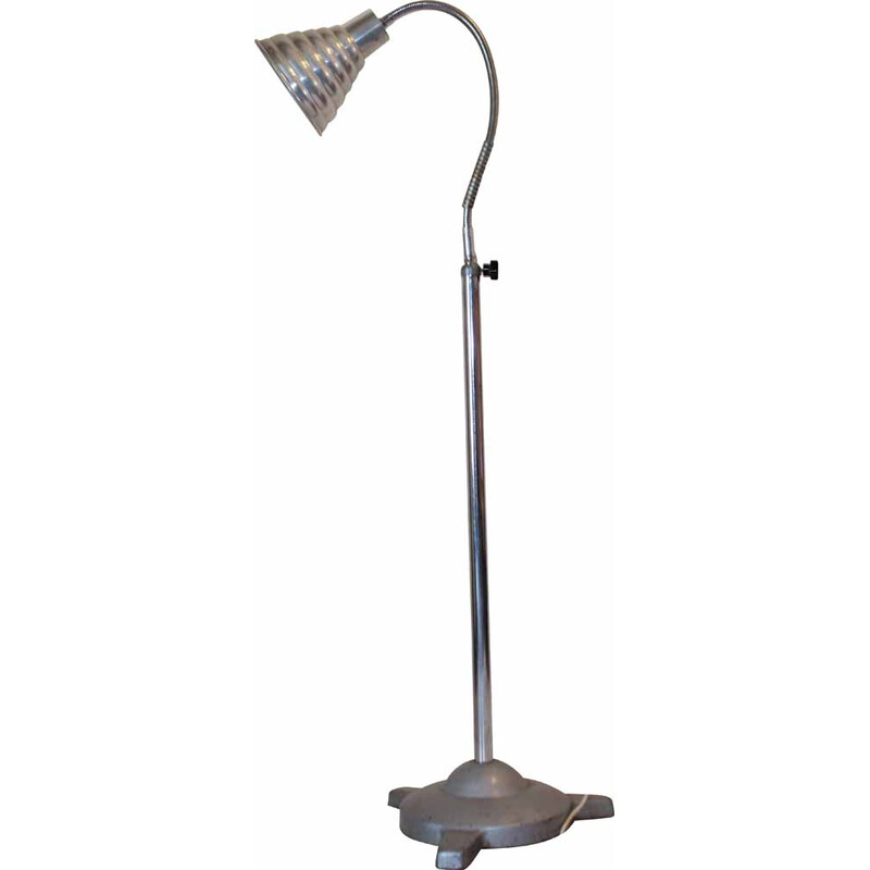 Lámpara de pie de hierro vintage, años 60