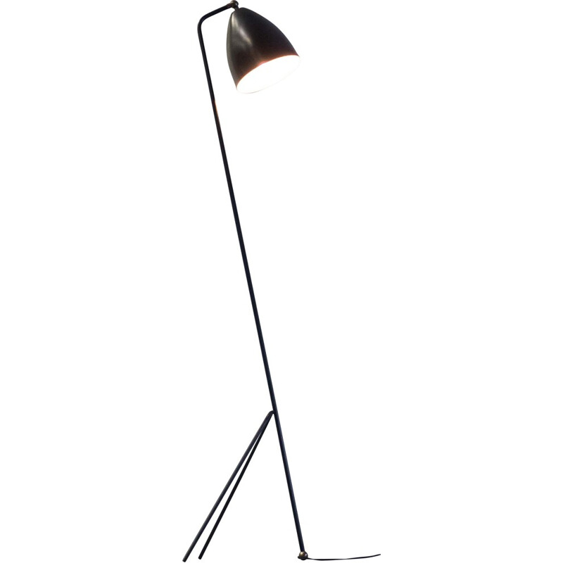 Black floor lamp in metal - 1960s