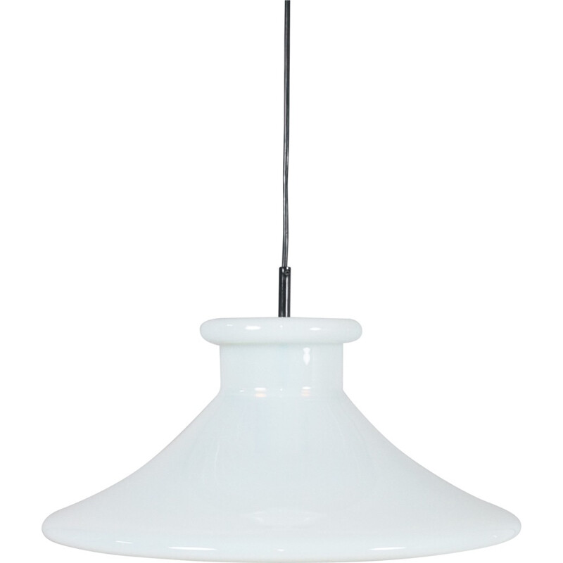 Vintage white glass suspension for Orrefors, Sweden 1970