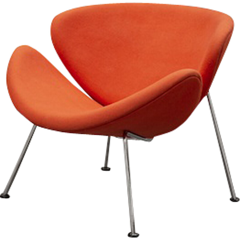 Vintage Slice oranje fauteuil van Pierre Paulin