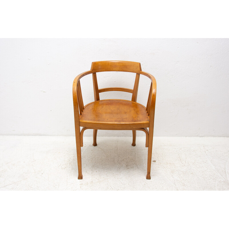 Vintage B 93 armchair in beechwood and bentwood by Gustav Siegel for Thonet, Austria 1905s