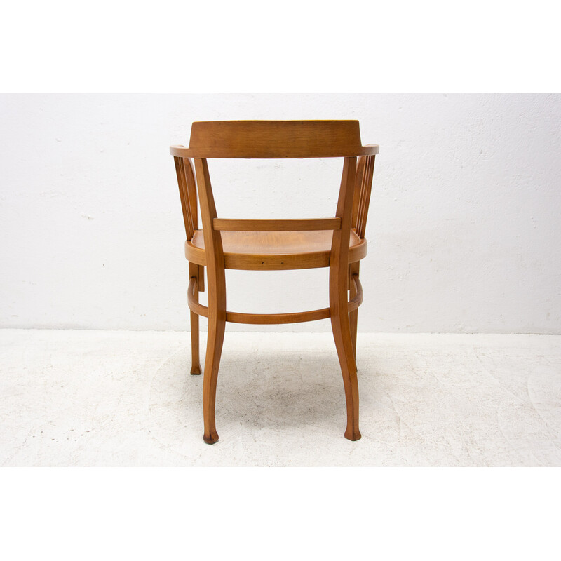 Fauteuil vintage B 93 en hêtre et bois courbé par Gustav Siegel pour Thonet, Autriche 1905