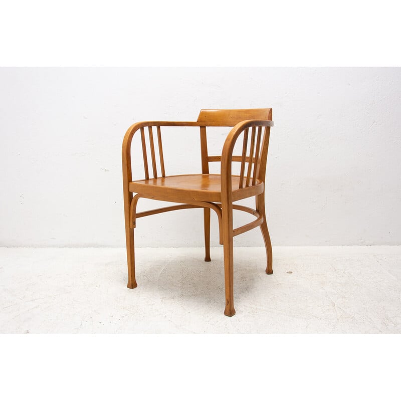Vintage B 93 armchair in beechwood and bentwood by Gustav Siegel for Thonet, Austria 1905s