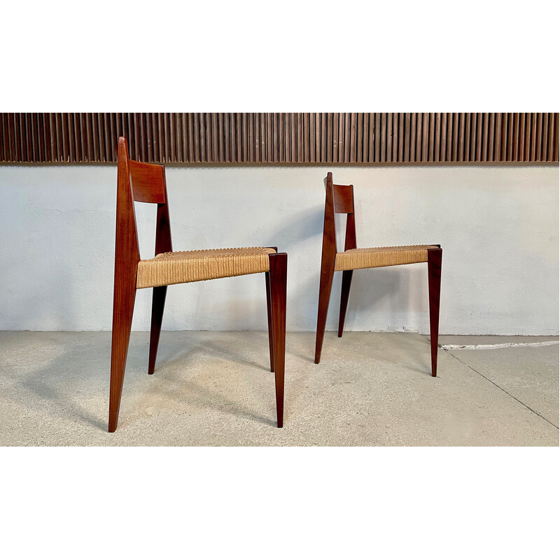 Pair of vintage minimalist "Pia" chairs by Poul Cadovius for Royal Persiennen, Denmark 1958s