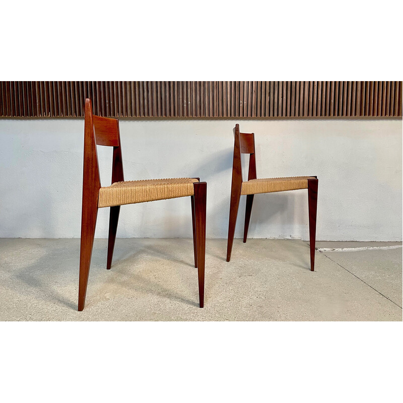 Pareja de sillas minimalistas vintage "Pia" de Poul Cadovius para Royal Persiennen, Dinamarca 1958s