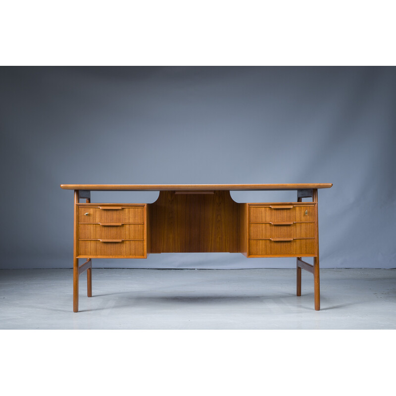 Vintage 75 teak desk by Gunni Omann for Omann Jun Furniture Factory, 1960s