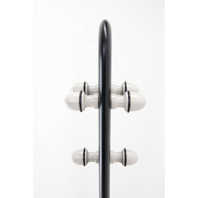 Vintage wood and marble coat rack, Italy 1970s