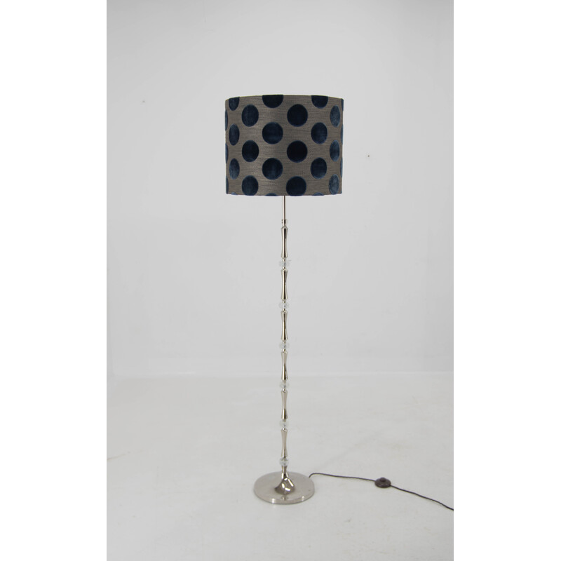 Mid-century nickel and glass floor lamp, Germany 1970s