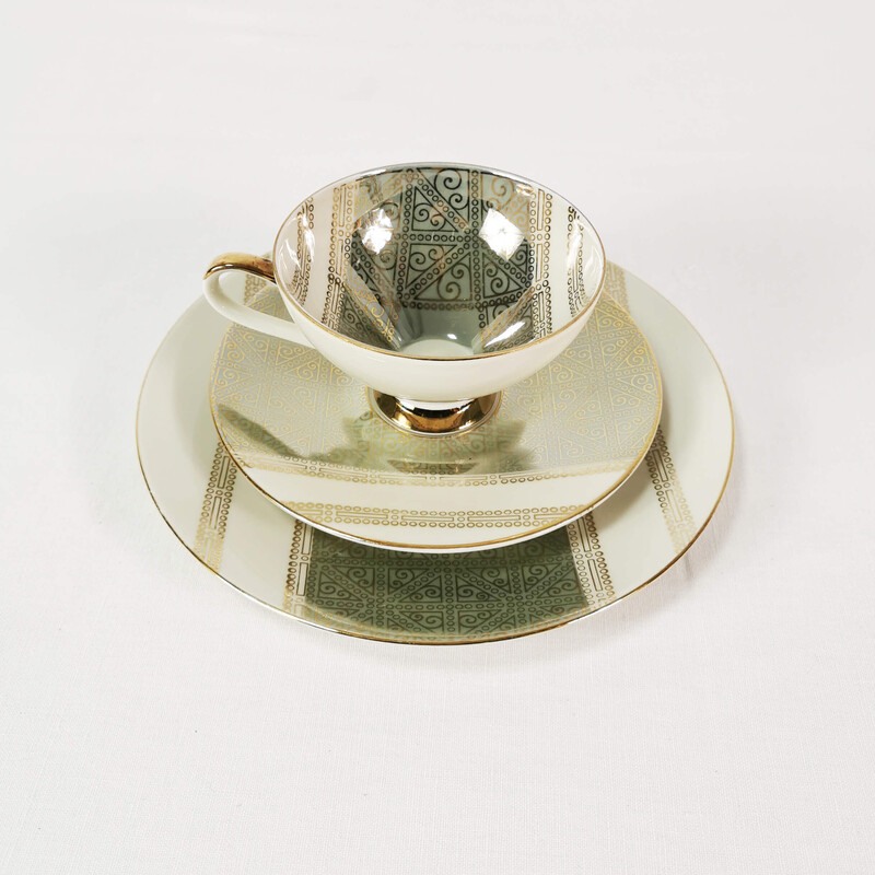 Vintage porcelain coffee and tea service by Scherzer, Germany 1960s
