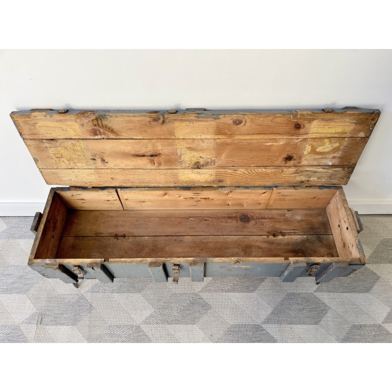 Vintage wood and pin storage chest, 1943s