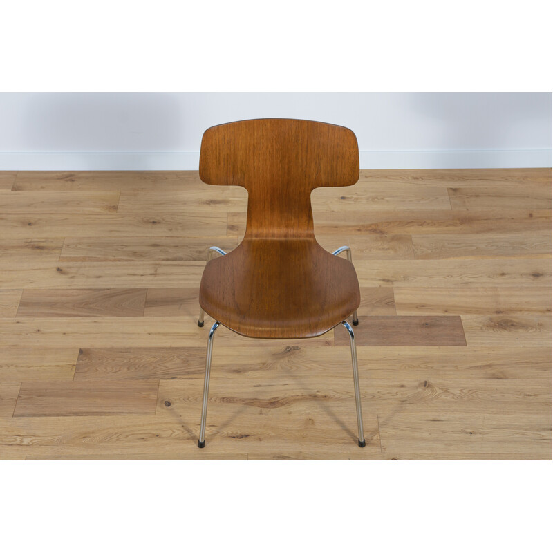 Vintage 3103 chair in teak and chrome by Arne Jacobsen for Fritz Hansen, 1970s