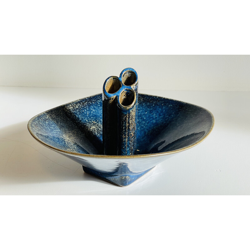 Vaso de cerâmica vitrificado vintage, 1980-1990