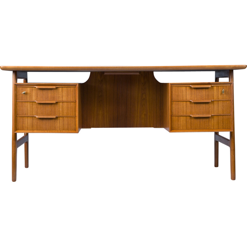 Vintage 75 Teakholz-Schreibtisch von Gunni Omann für Omann Jun Furniture Factory, 1960er Jahre