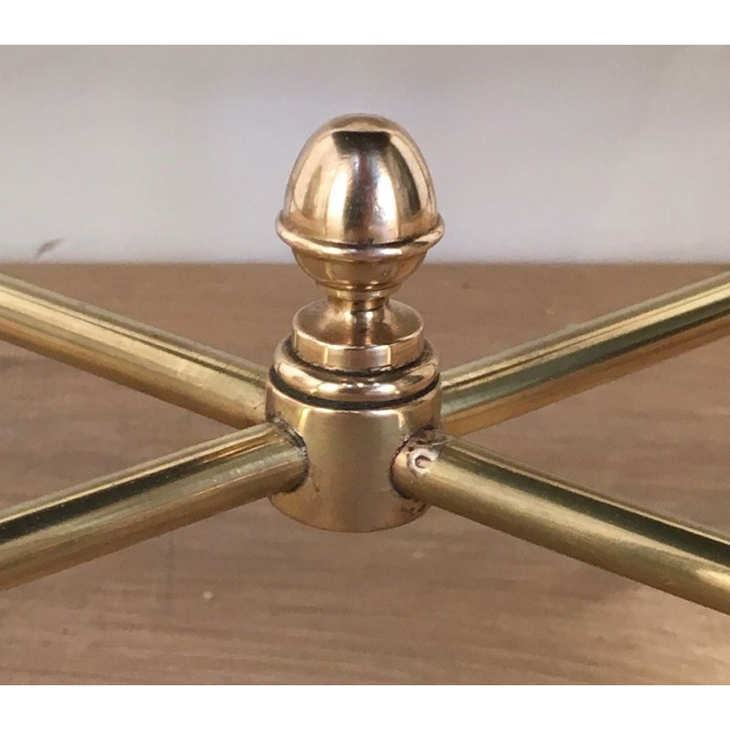 Vintage brass and glass nesting tables for Maison Jansen, France 1940s