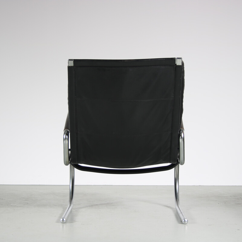 Vintage Sessel aus verchromtem Metall und Leder von Jorgen Kastholm, Dänemark 1960er Jahre