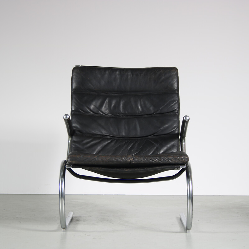 Vintage Sessel aus verchromtem Metall und Leder von Jorgen Kastholm, Dänemark 1960er Jahre