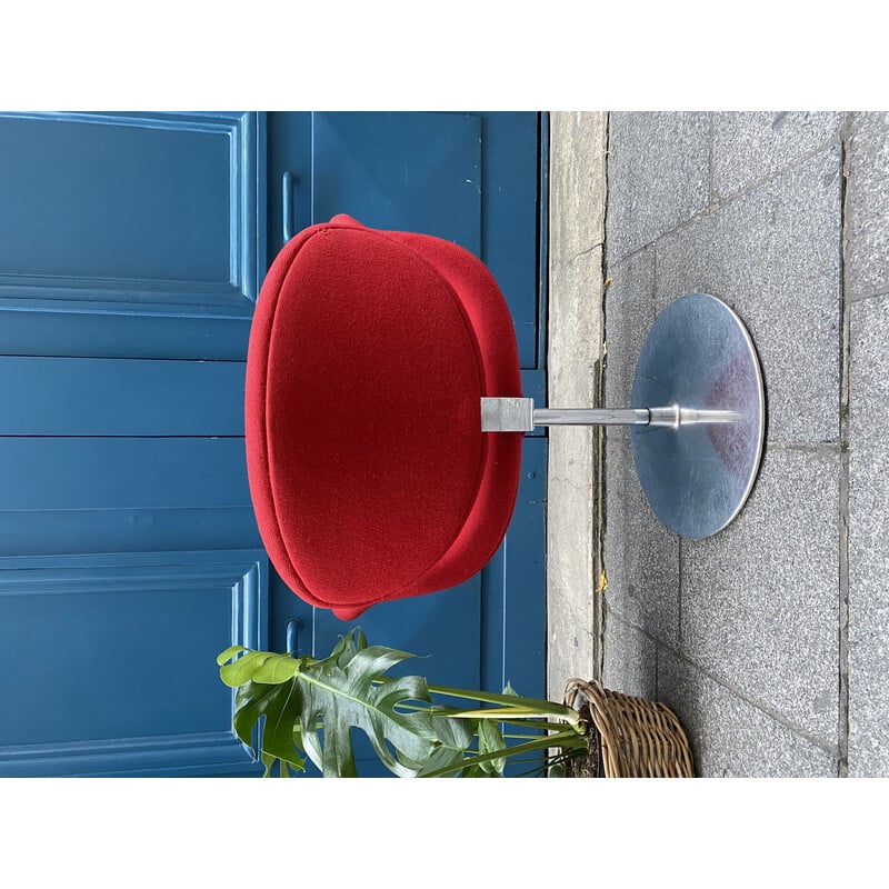 Vintage red tulip armchair by Pierre Paulin for Artifort