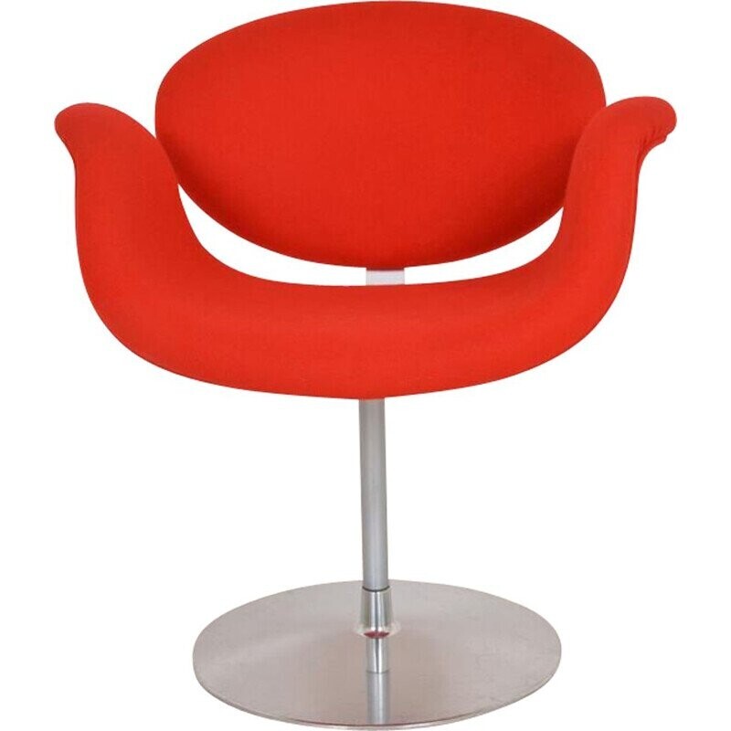 Vintage rode tulp fauteuil van Pierre Paulin voor Artifort