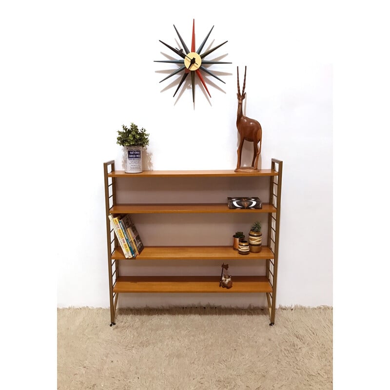 Ladderax small narrow shelving unit by Staples - 1960s