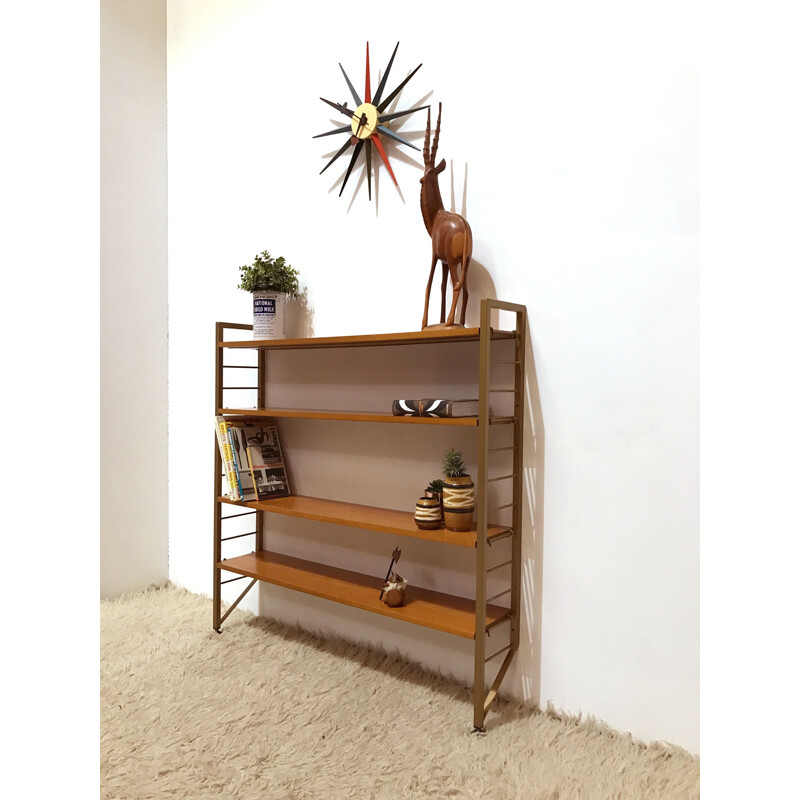 Ladderax small narrow shelving unit by Staples - 1960s