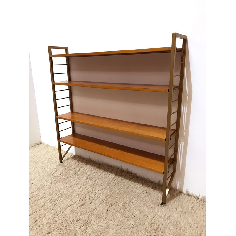 Ladderax small narrow shelving unit by Staples - 1960s