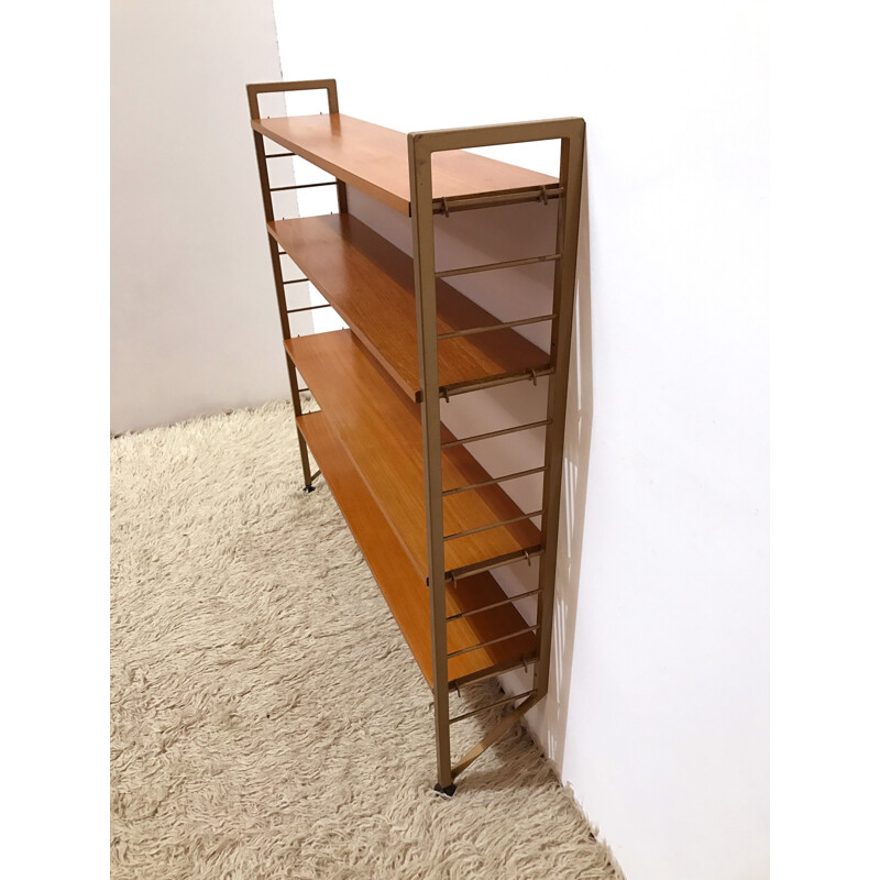 Ladderax small narrow shelving unit by Staples - 1960s