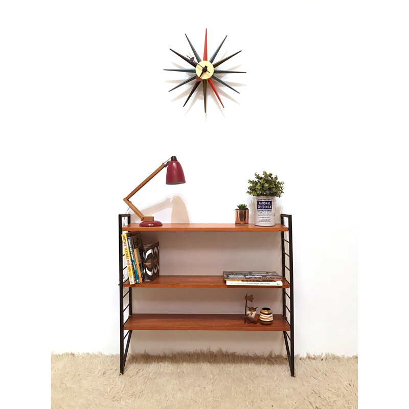 Ladderax small narrow shelving unit with 3 shleves by Staples - 1960s