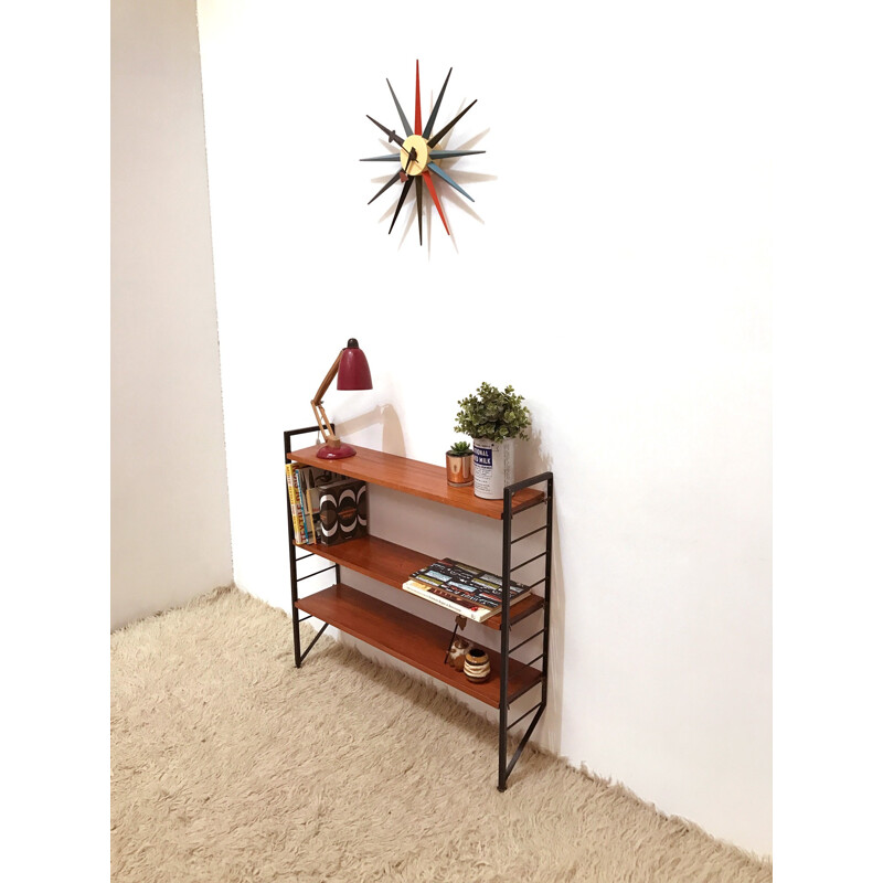 Ladderax small narrow shelving unit with 3 shleves by Staples - 1960s