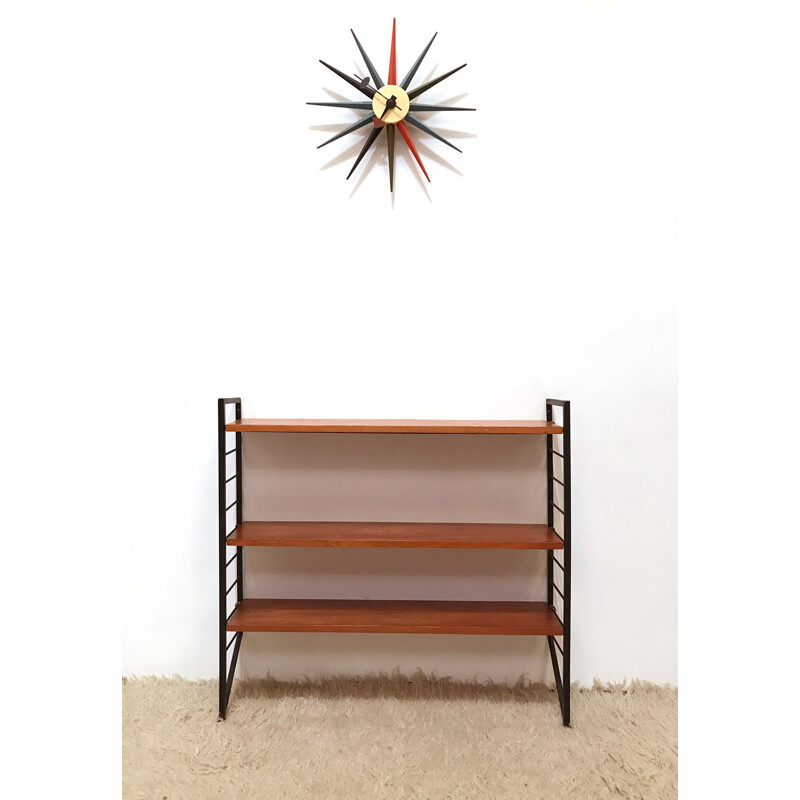 Ladderax small narrow shelving unit with 3 shleves by Staples - 1960s