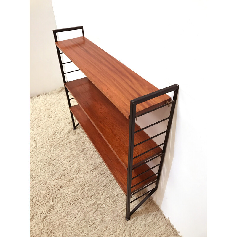 Ladderax small narrow shelving unit with 3 shleves by Staples - 1960s
