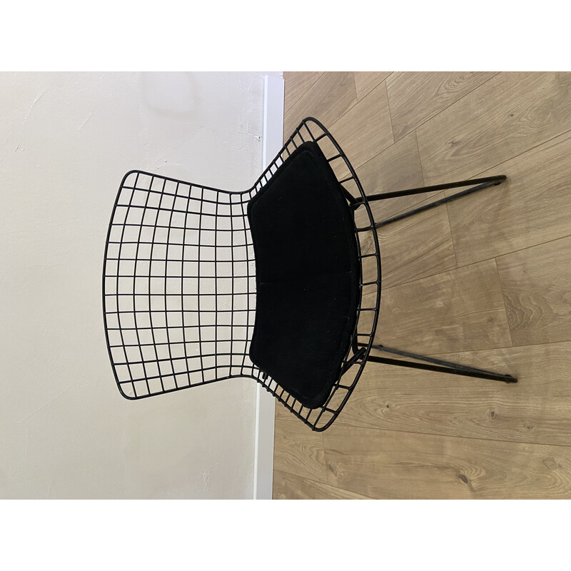 Chaise vintage avec coussin Wire par Harry Bertoia