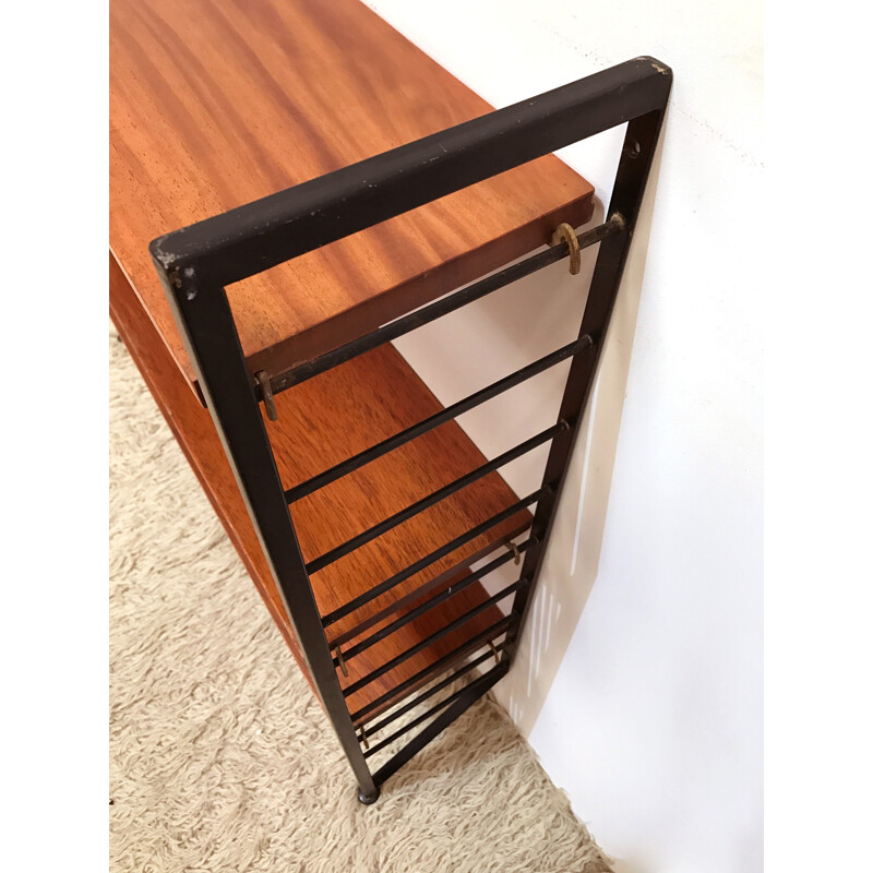 Ladderax small narrow shelving unit with 3 shleves by Staples - 1960s