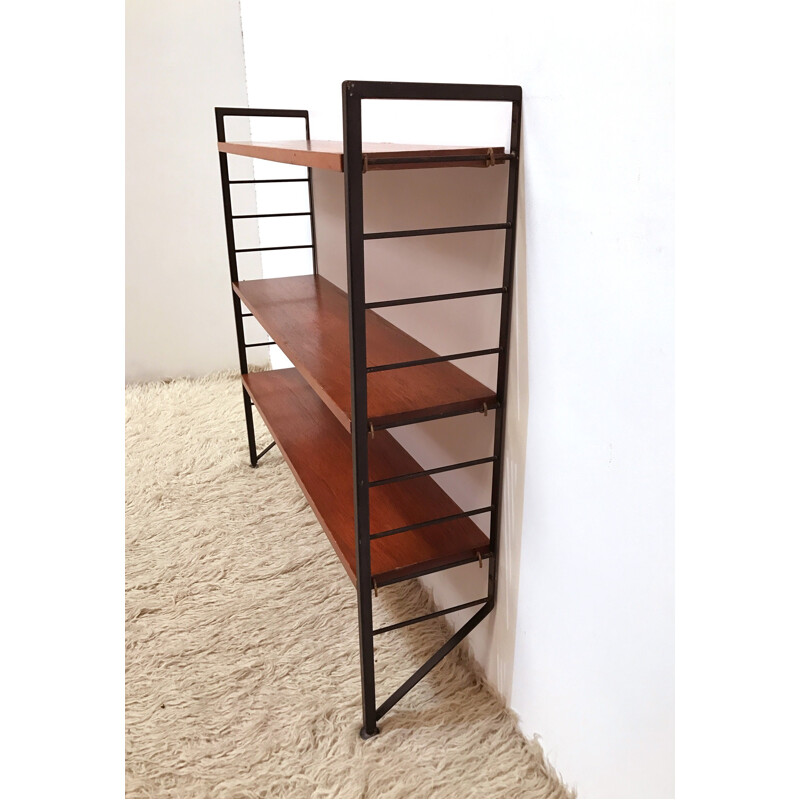 Ladderax small narrow shelving unit with 3 shleves by Staples - 1960s