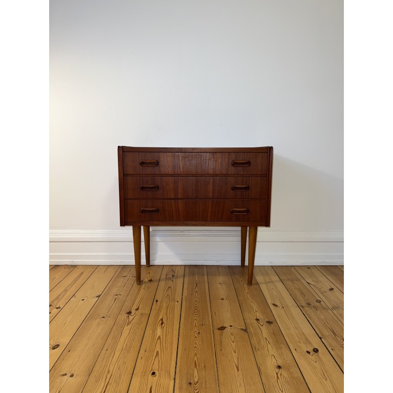 Commode vintage en teck et bois massif, Danemark 1960