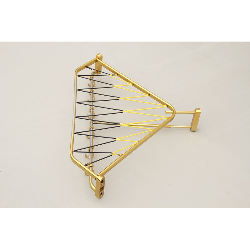 Vintage golden aluminum coat rack, Germany 1950s