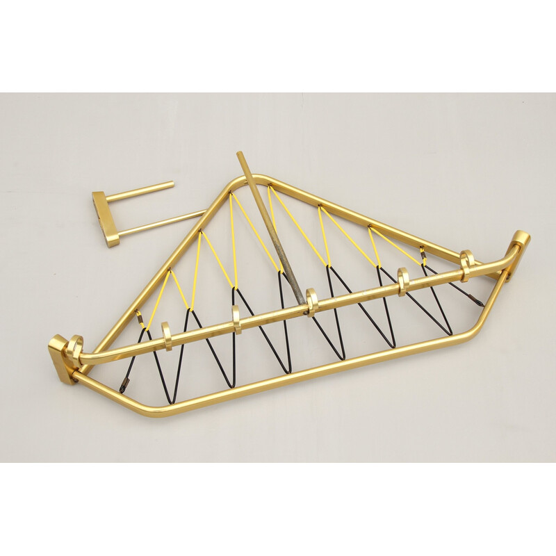 Vintage golden aluminum coat rack, Germany 1950s