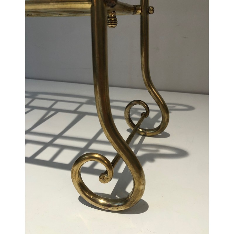 Vintage brass magazine rack, France 1900s