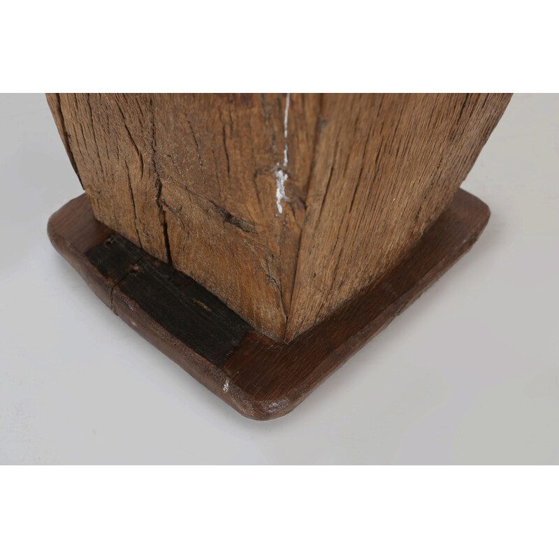 Taburete rústico vintage de madera, años 1850