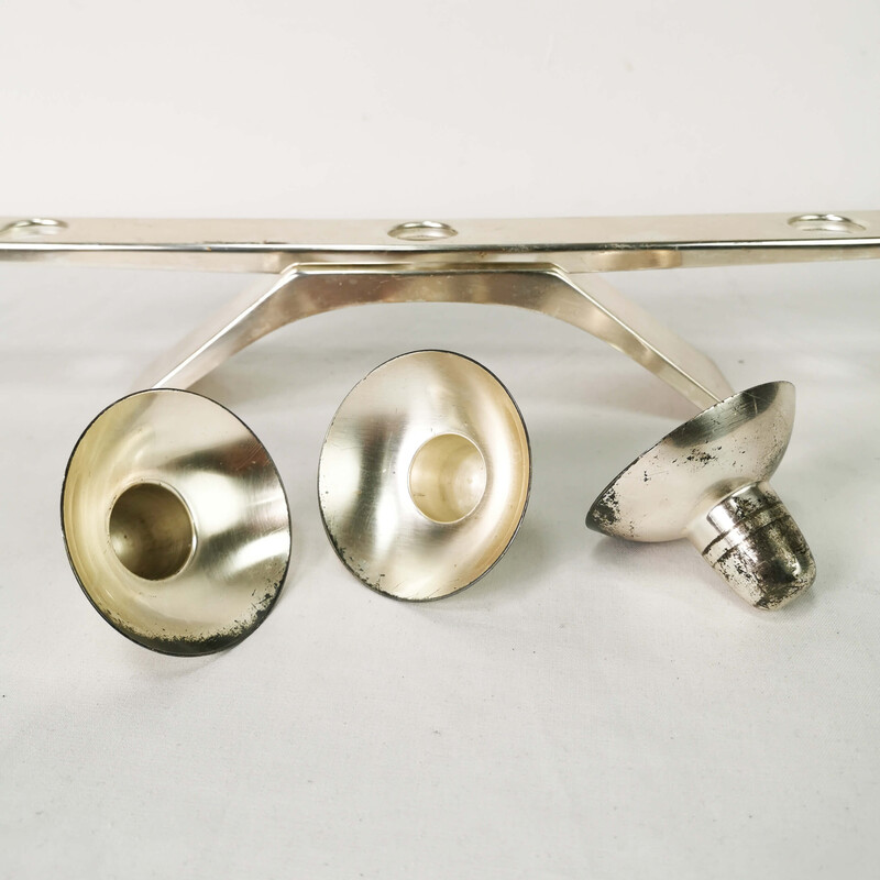 Vintage metal candlestick by Kurt Radke for Wmf, Germany 1960s