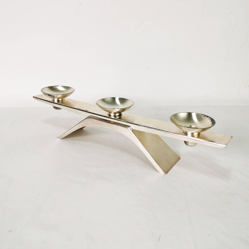 Vintage metal candlestick by Kurt Radke for Wmf, Germany 1960s