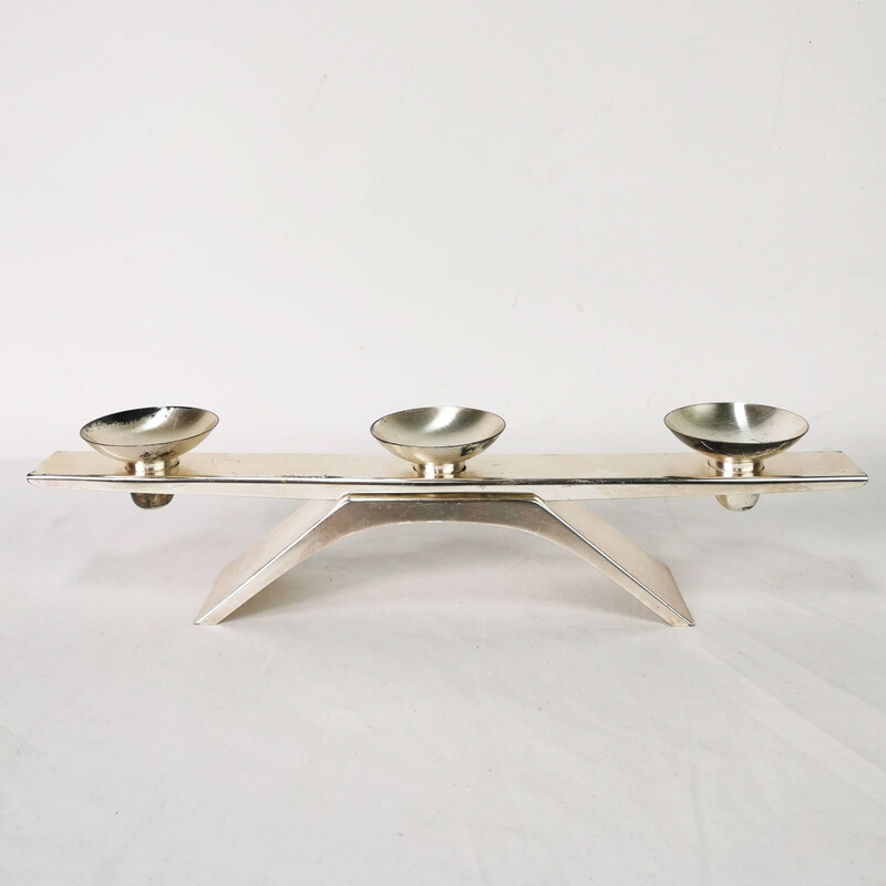 Vintage metal candlestick by Kurt Radke for Wmf, Germany 1960s