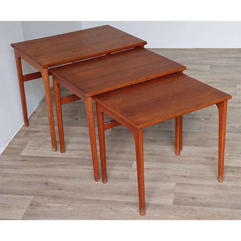 Tables gigognes vintage en teck, Danemark 1960